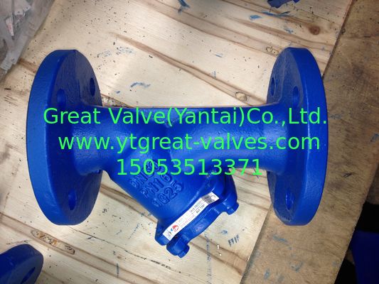 DIN y strainer flanged ends